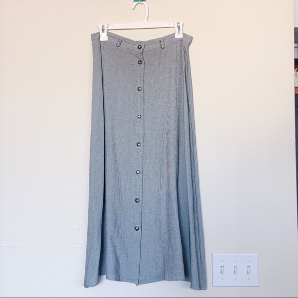 Vintage Dresses & Skirts - Vintage Long Houndstooth Skirt & Top Set